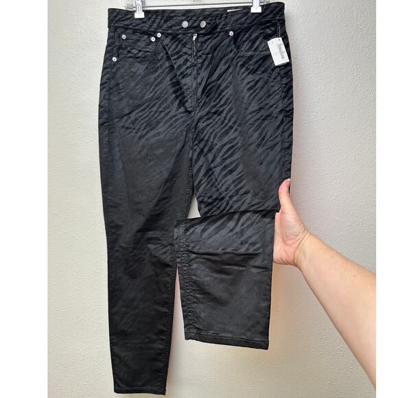 NWT Rag & Bone Nina High-Rise Ankle Skinny Pants Black Zebra 32 - Picture 1 of 14
